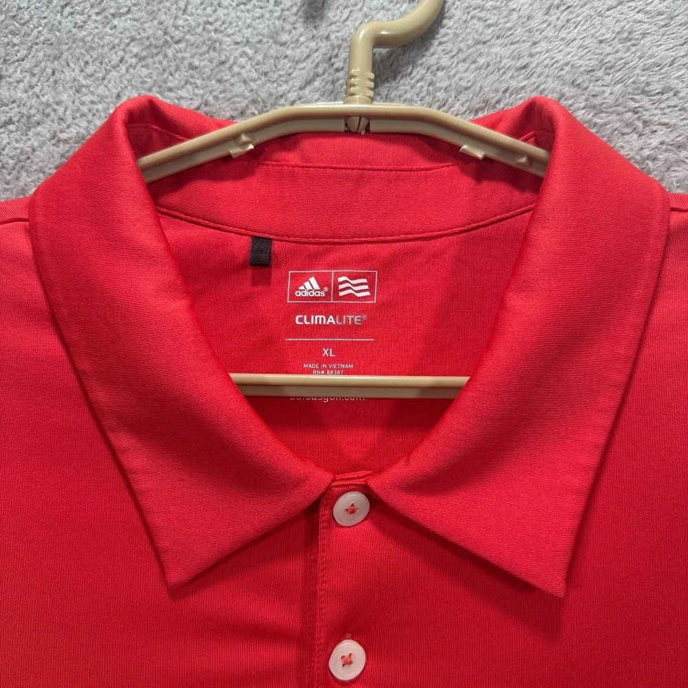 Adidas Polo Shirt Mens XL Red Jekyll Island Georgia Golf Climalite Performance